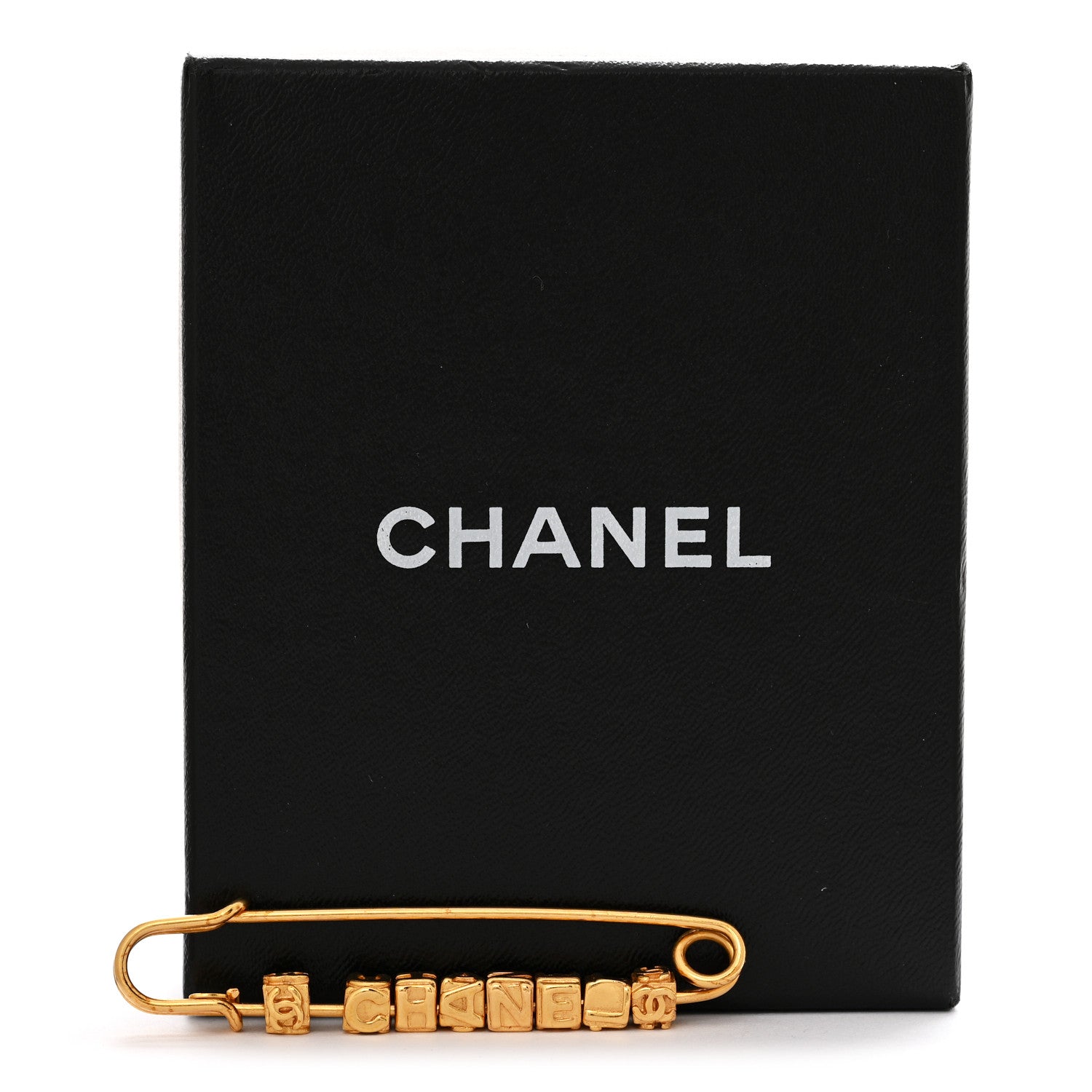 Chanel Metal Safety Pin Brooch Gold 4 of 4