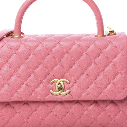 Chanel Caviar Lizard Embossed Quilted Small Coco Handle Flap Pink 9 of 12