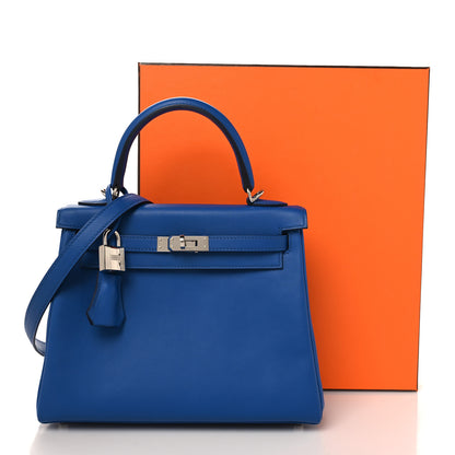 Hermes Swift Kelly Retourne 25 Bleu France 11 of 11