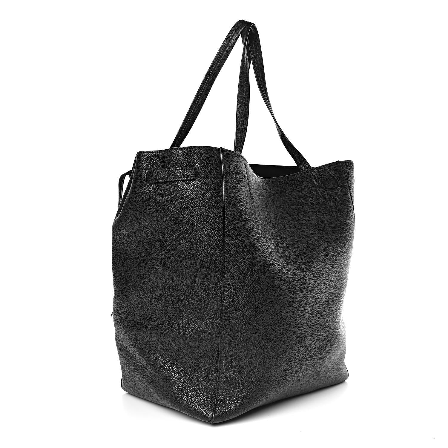 Celine Soft Grained Calfskin Medium Belt Cabas Phantom Black 3 of 11