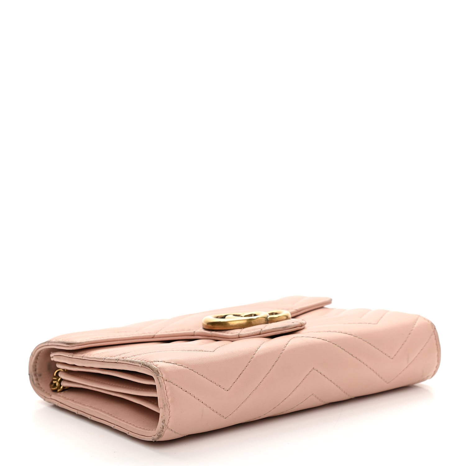 Gucci Calfskin Matelasse GG Marmont Chain Wallet Perfect Pink 4 of 20