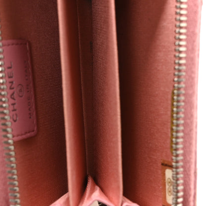 Chanel Lambskin Quilted Crossing Zip Around Coin Purse Pink 5 of 8