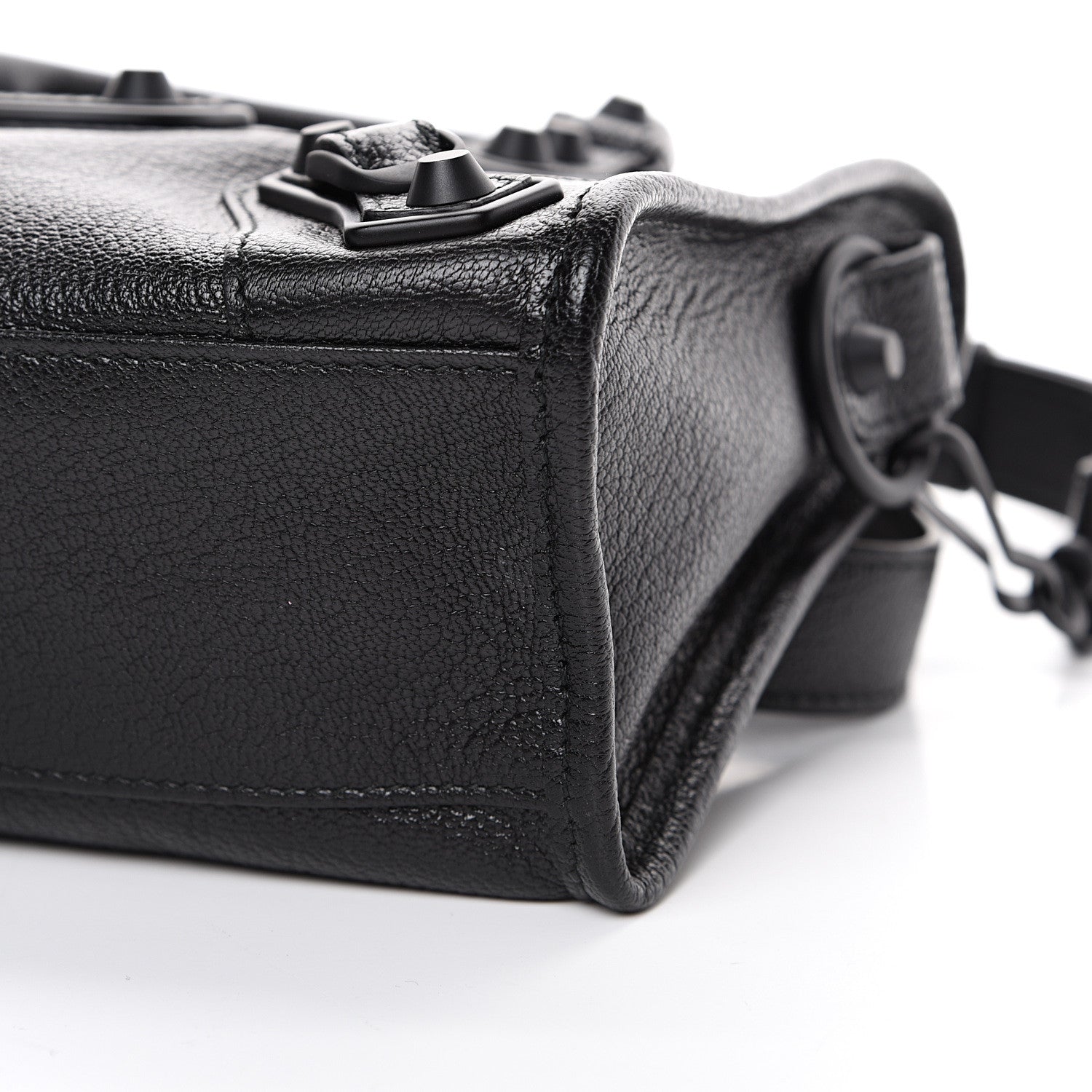 Balenciaga Shiny Goatskin Matte Black Metallic Edge Hardware Mini City Black 10 of 10