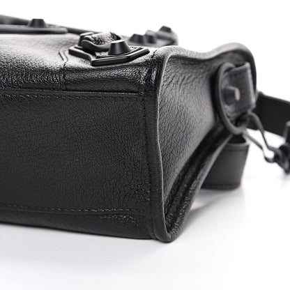 Balenciaga Shiny Goatskin Matte Black Metallic Edge Hardware Mini City Black 10 of 10