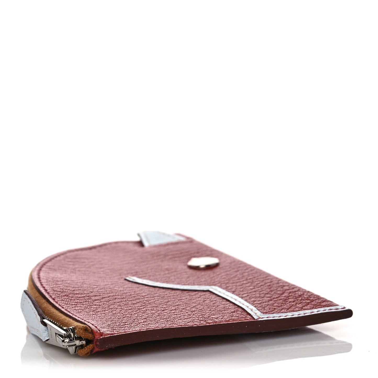 Chevre Mysore Paddock Change Purse Brique Bleu Brume