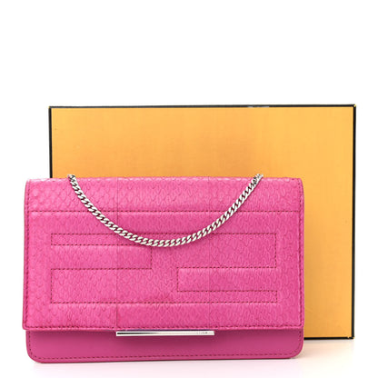 Fendi Snakeskin Tube Wallet on Chain Magenta 20 of 20