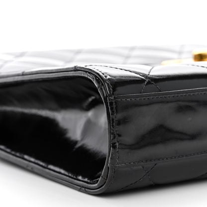 Chanel Patent Quilted Briefcase Laptop Bag Black 10 of 15