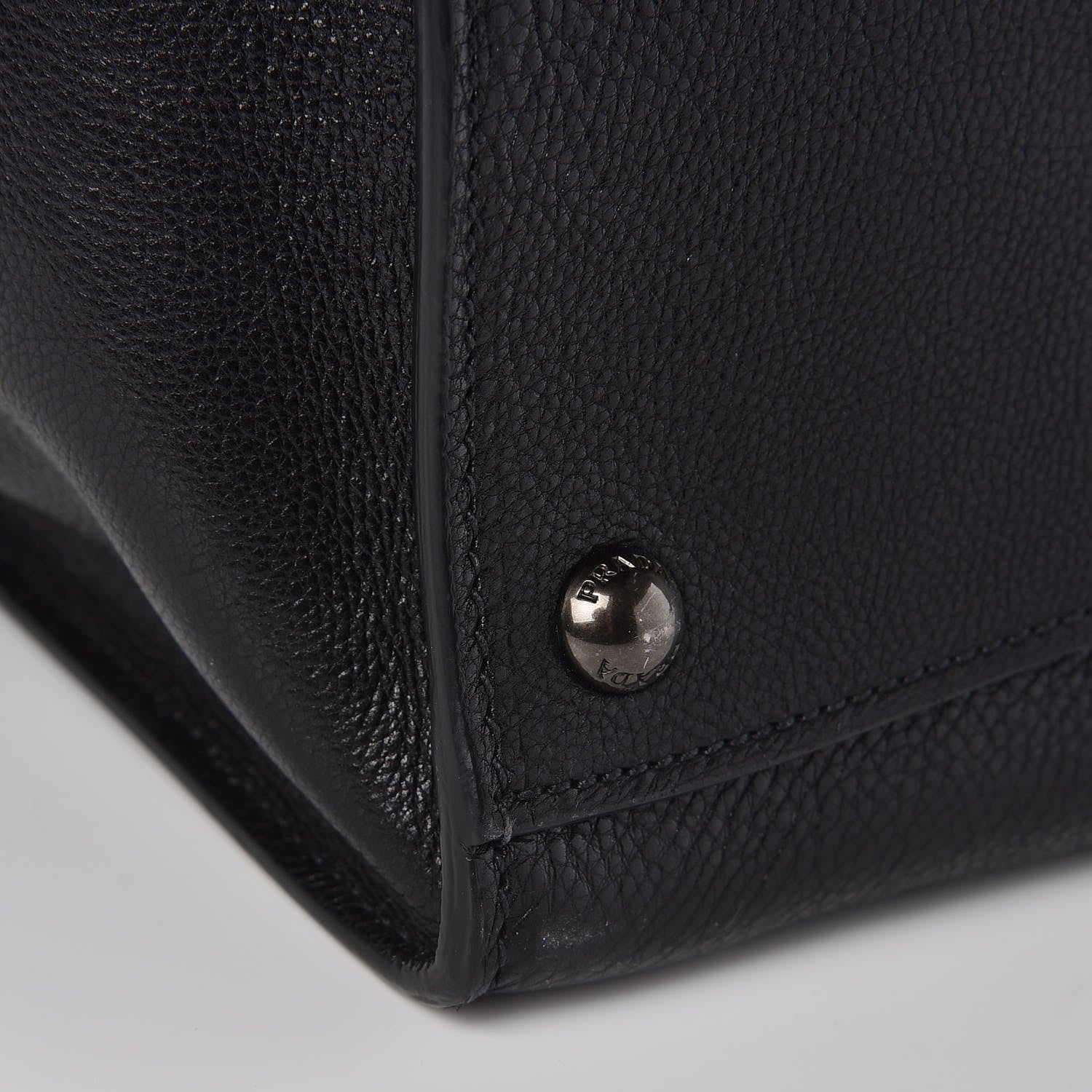 Prada Glace Calf Twin Pocket Tote Black 10 of 13