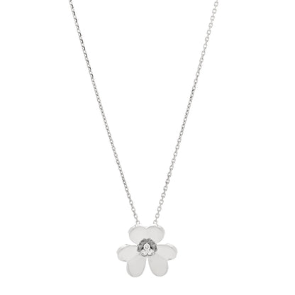 Van Cleef & Arpels 18K White Gold Diamond Large Frivole Pendant Necklace 1 of 5