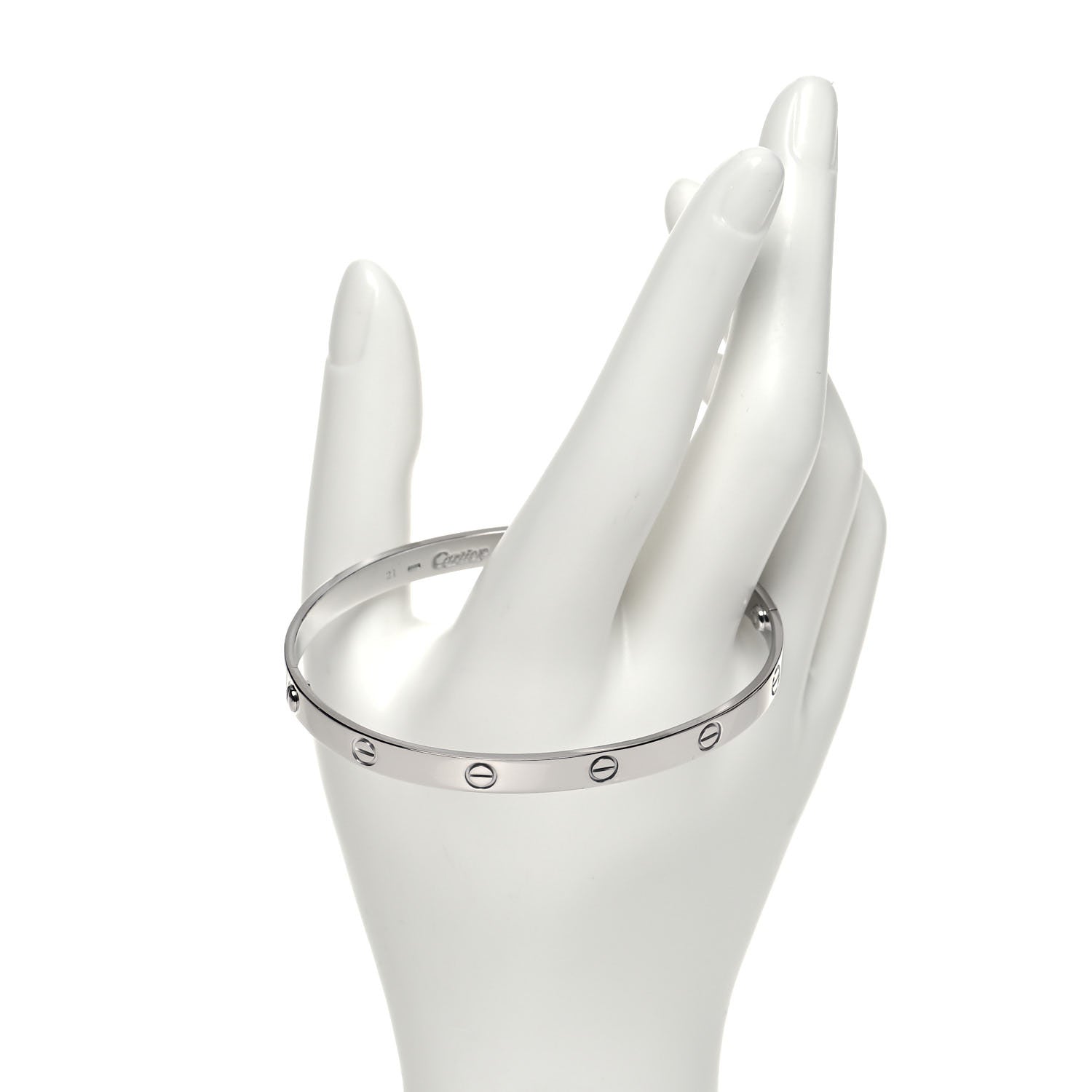 Cartier 18K White Gold LOVE Bracelet 21 2 of 6