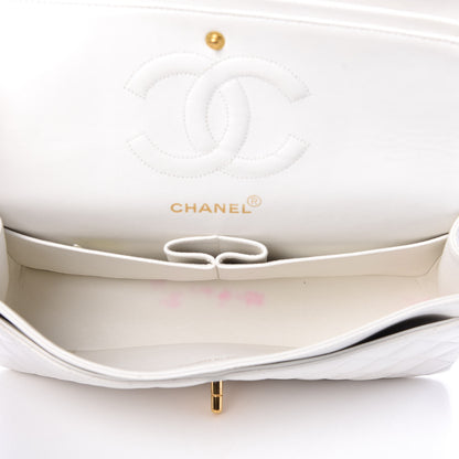 Chanel Lambskin Quilted Medium Double Flap White 5 of 20