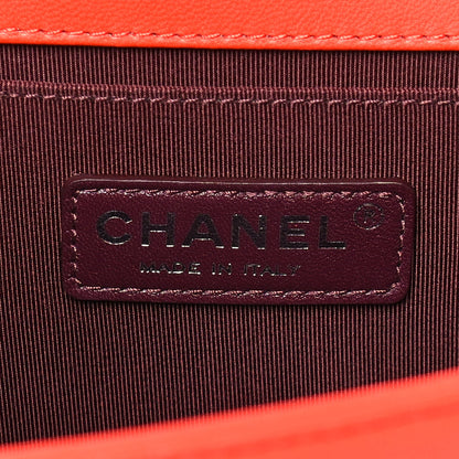 Chanel Wrinkled Lambskin Chevron Quilted Medium Boy Flap Orange 6 of 12