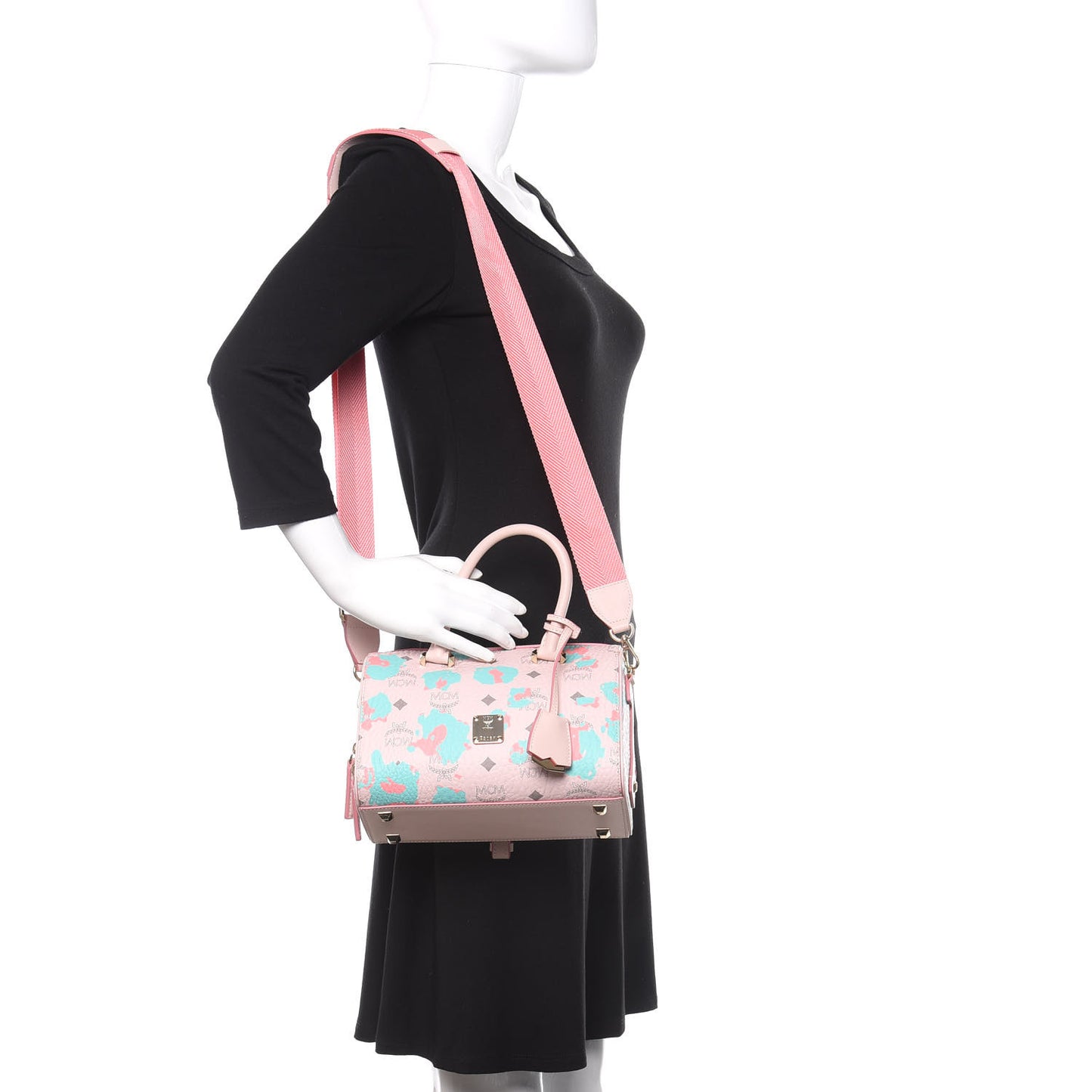 Visetos Floral Leopard Essential Boston Bag Pink