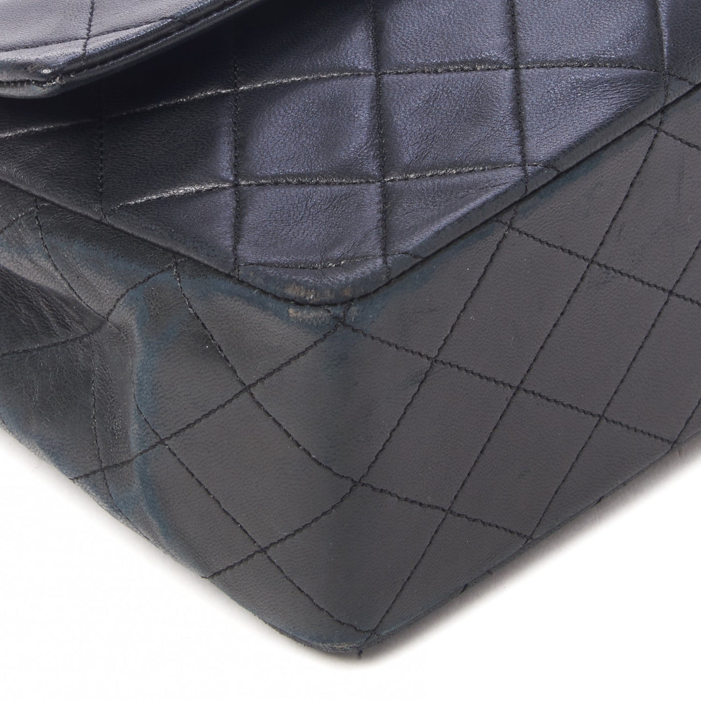Lambskin Quilted Medium Single Flap Black