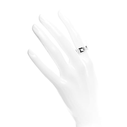 Cartier 18K White Gold Diamond 6.5mm Logo De Ring 49 4.75 2 of 5