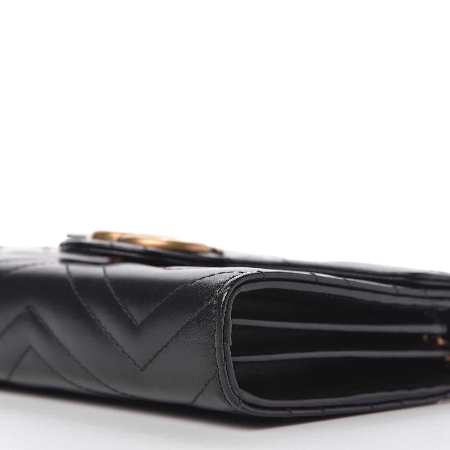 Gucci Calfskin Matelasse GG Marmont Chain Wallet Black 7 of 10