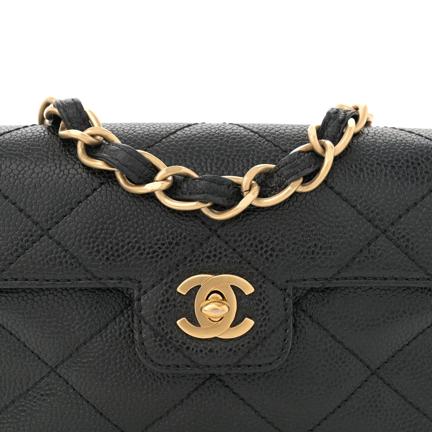 Caviar Quilted Mini Flap Black