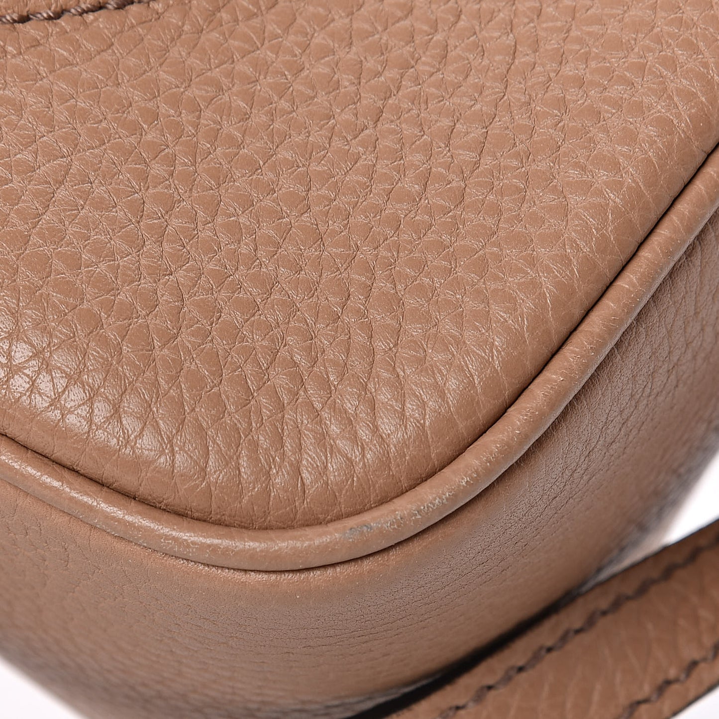 Pebbled Calfskin Small Soho Disco Bag Rose Beige