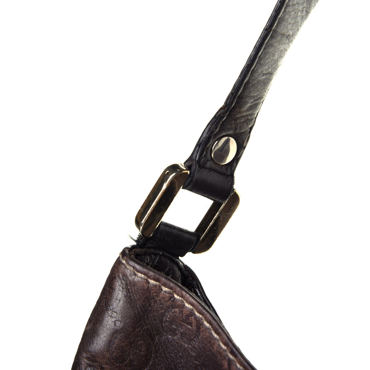 Guccissima Large New Ladies Web Hobo Dark Brown