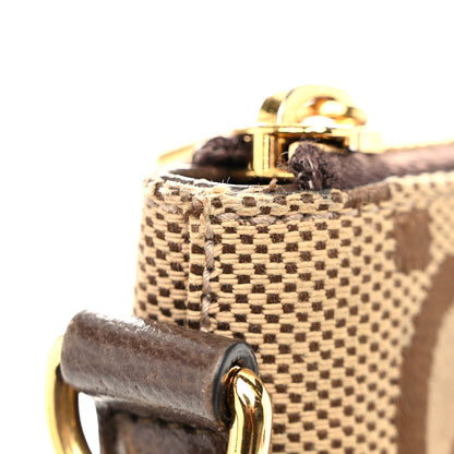 Gucci Monogram Jumbo GG Textured Dollar Calfskin Web Wristlet Messenger Bag Camel Ebony New Acero 11 of 11