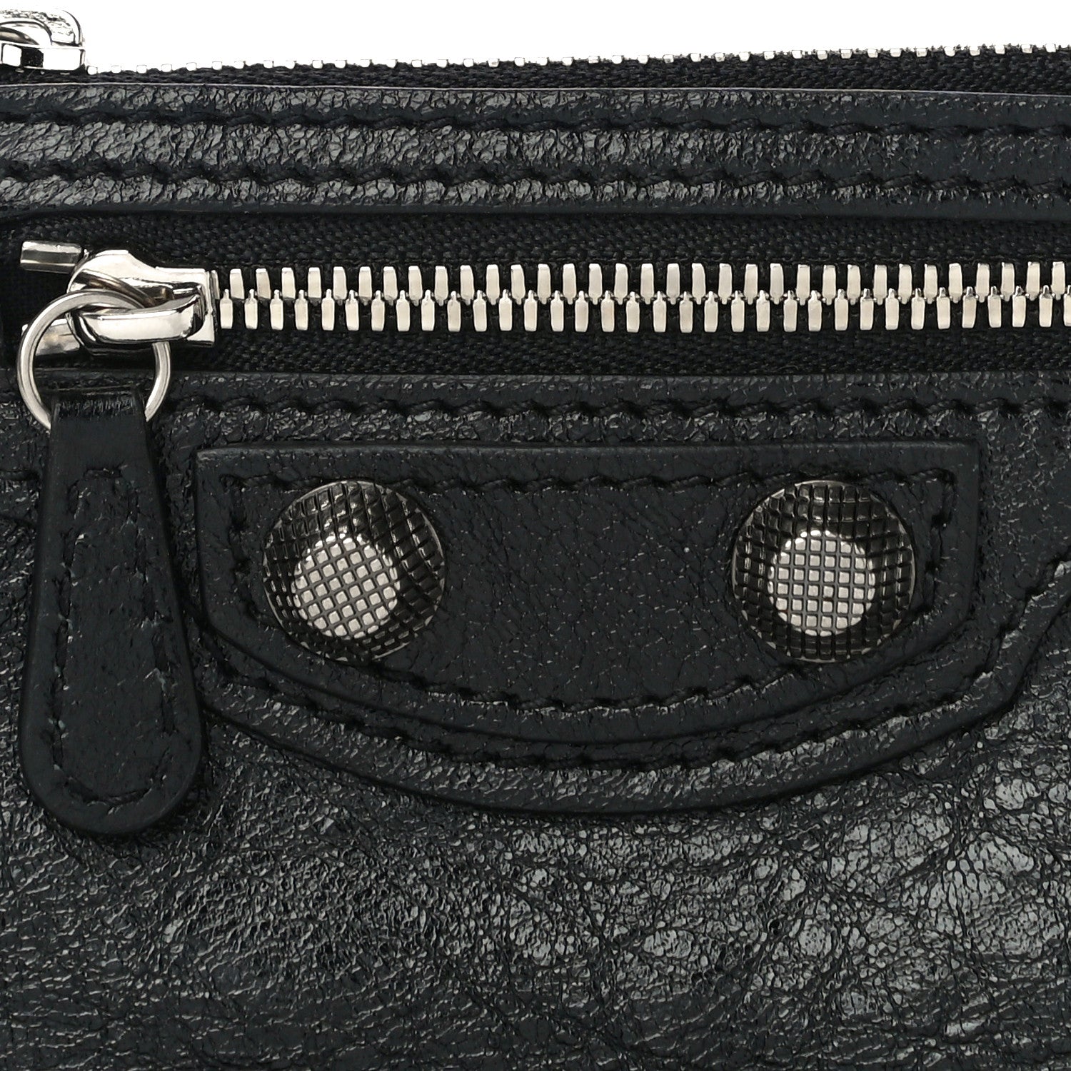 Balenciaga Agneau Giant 12 Silver Hardware Coin Purse Black 8 of 10