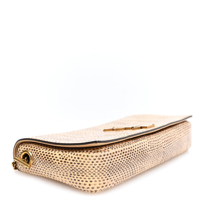 Saint Laurent Calfskin Snakeskin Embossed Monogram Kate 99 Dark Tangerine Brown 4 of 10