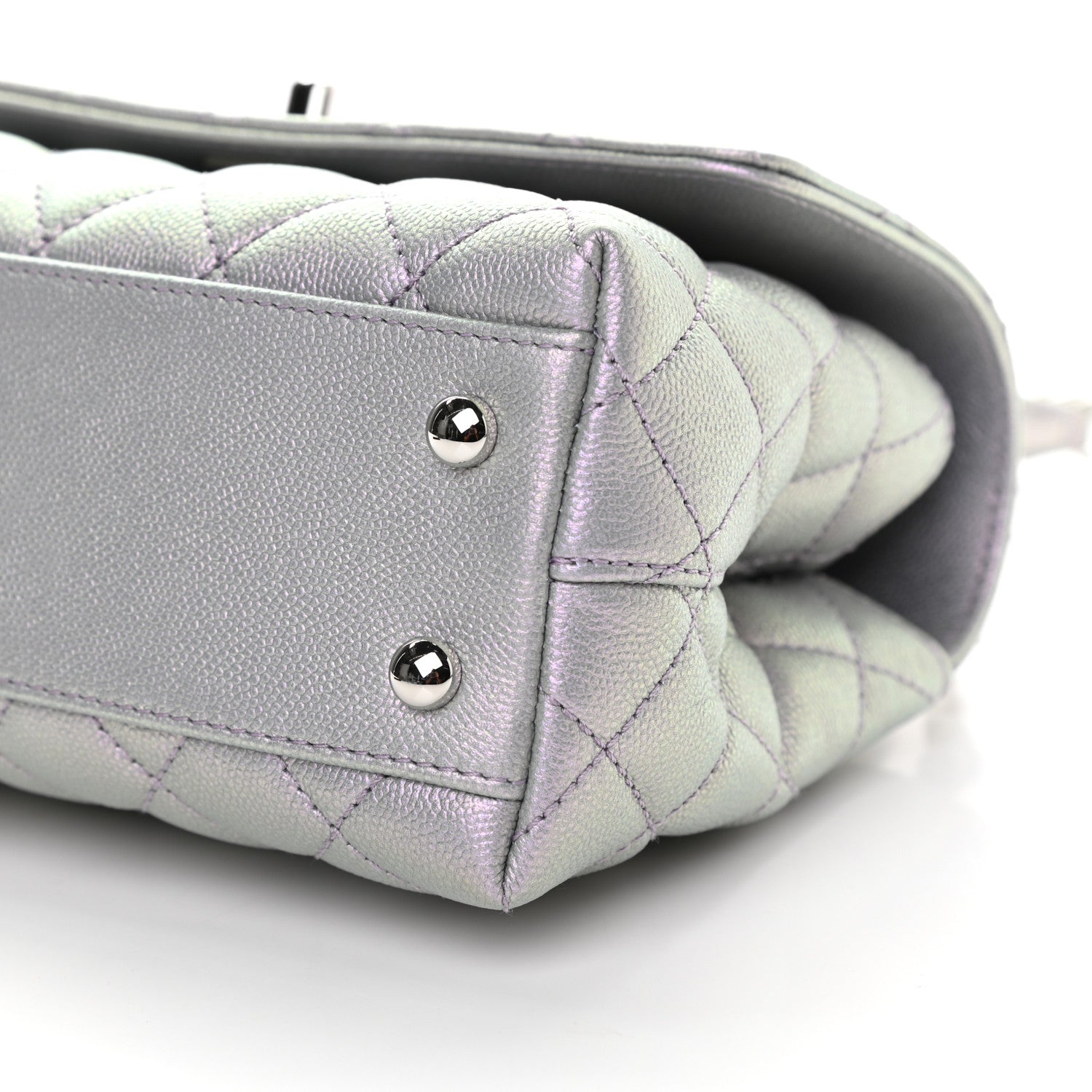 Chanel Iridescent Caviar Quilted Mini Coco Handle Flap Purple 9 of 9