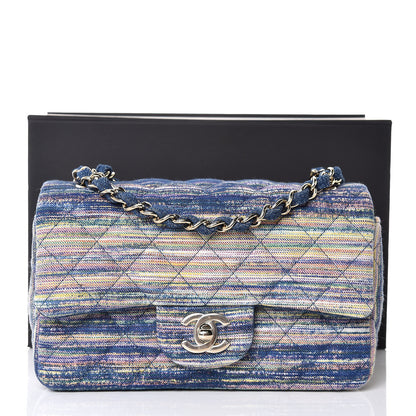 Chanel Striated Quilted Classics in Fabrics Mini Rectangular Flap Blue 8 of 8