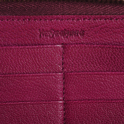 Saint Laurent Chevre Belle De Jour Zip Around Wallet Dark Pink 11 of 14