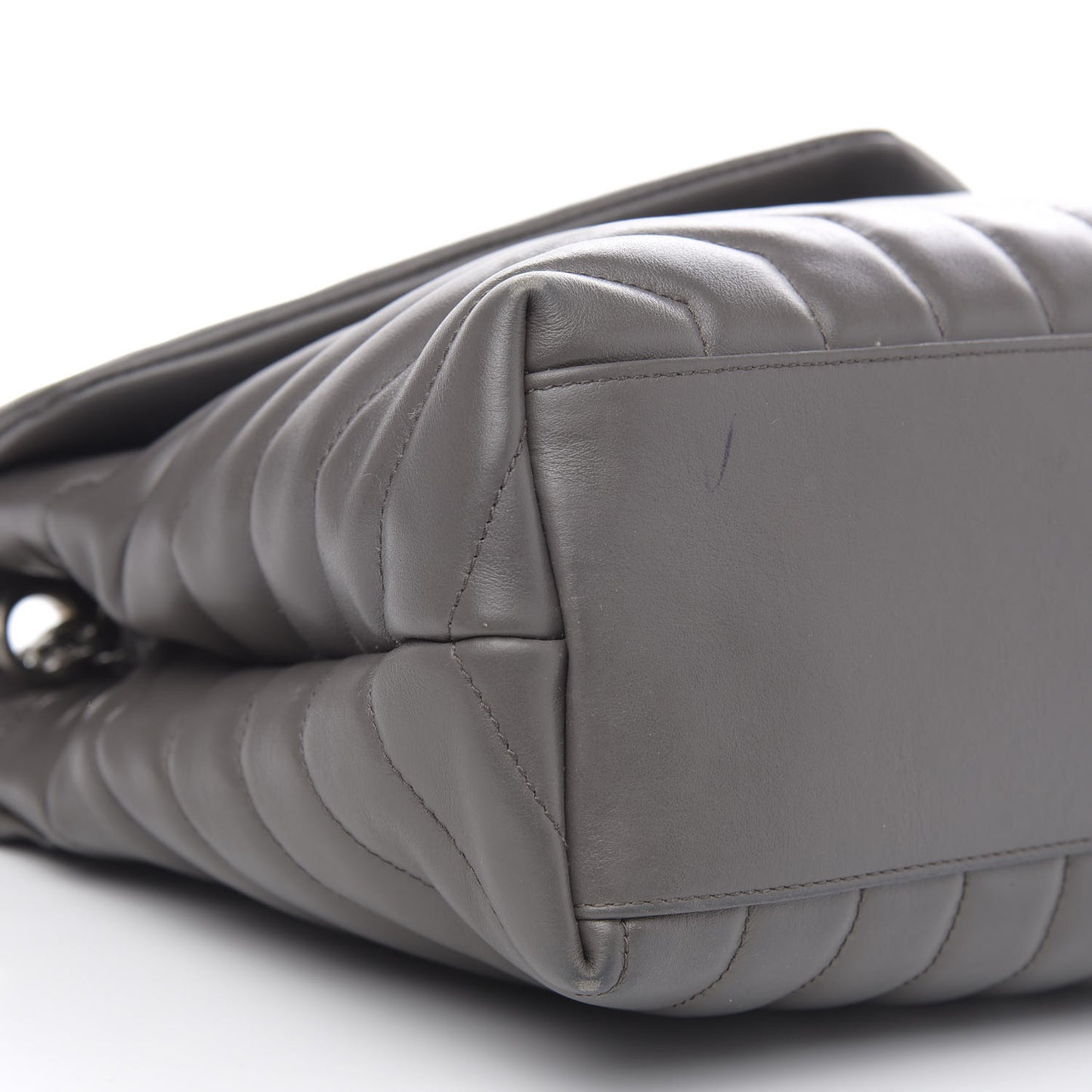 Calfskin Y Quilted Monogram Medium Loulou Chain Satchel Asphalt