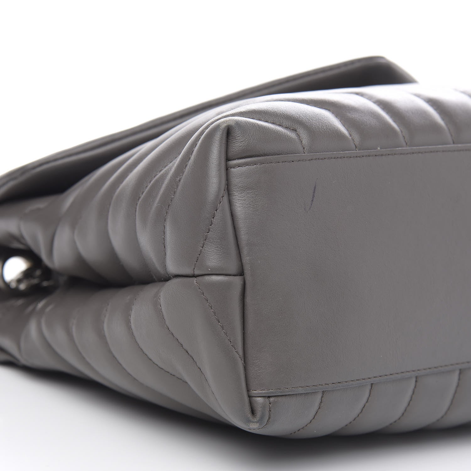 Saint Laurent Calfskin Y Quilted Monogram Medium Loulou Chain Satchel Asphalt 8 of 16