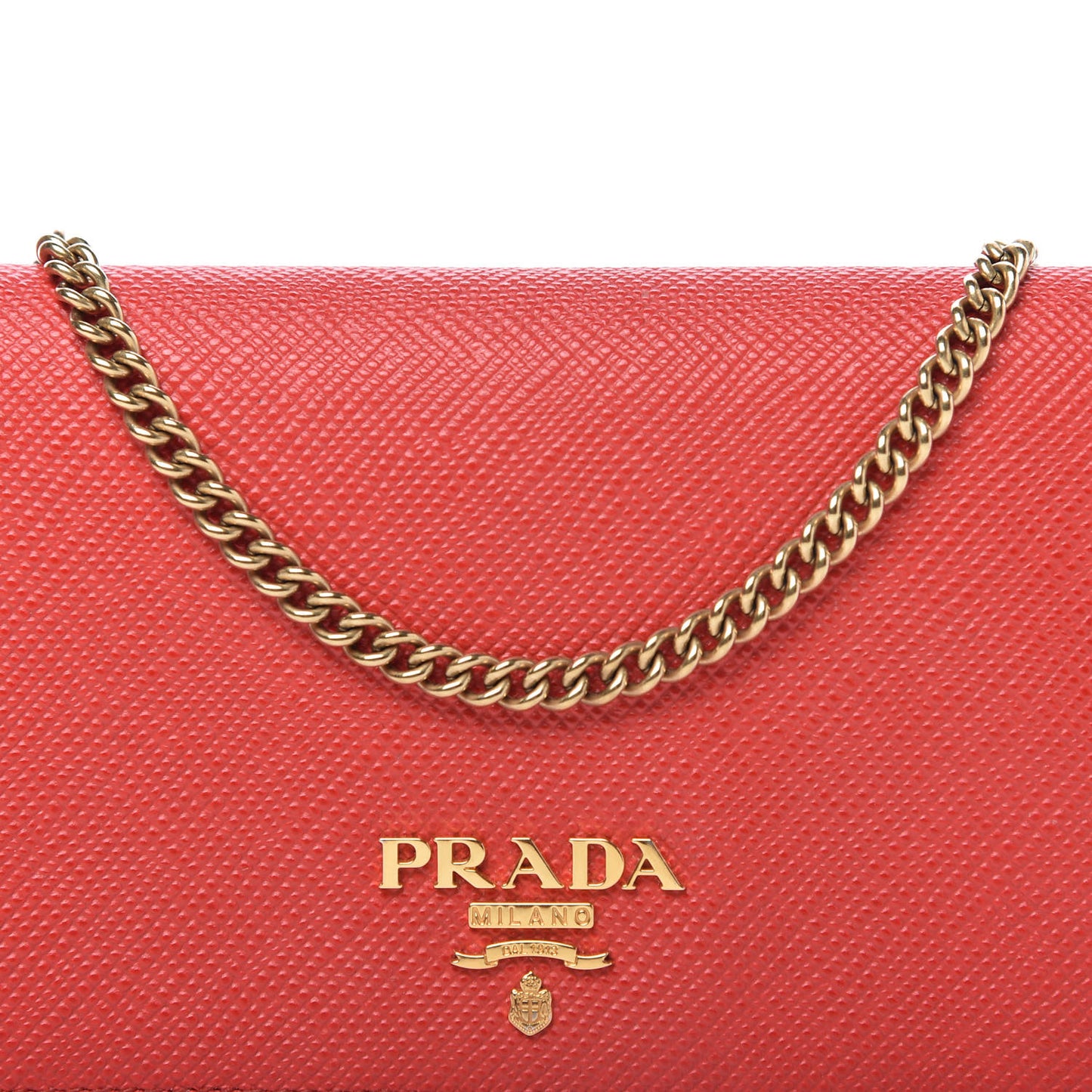 Saffiano Cuir Chain Wallet Lacca