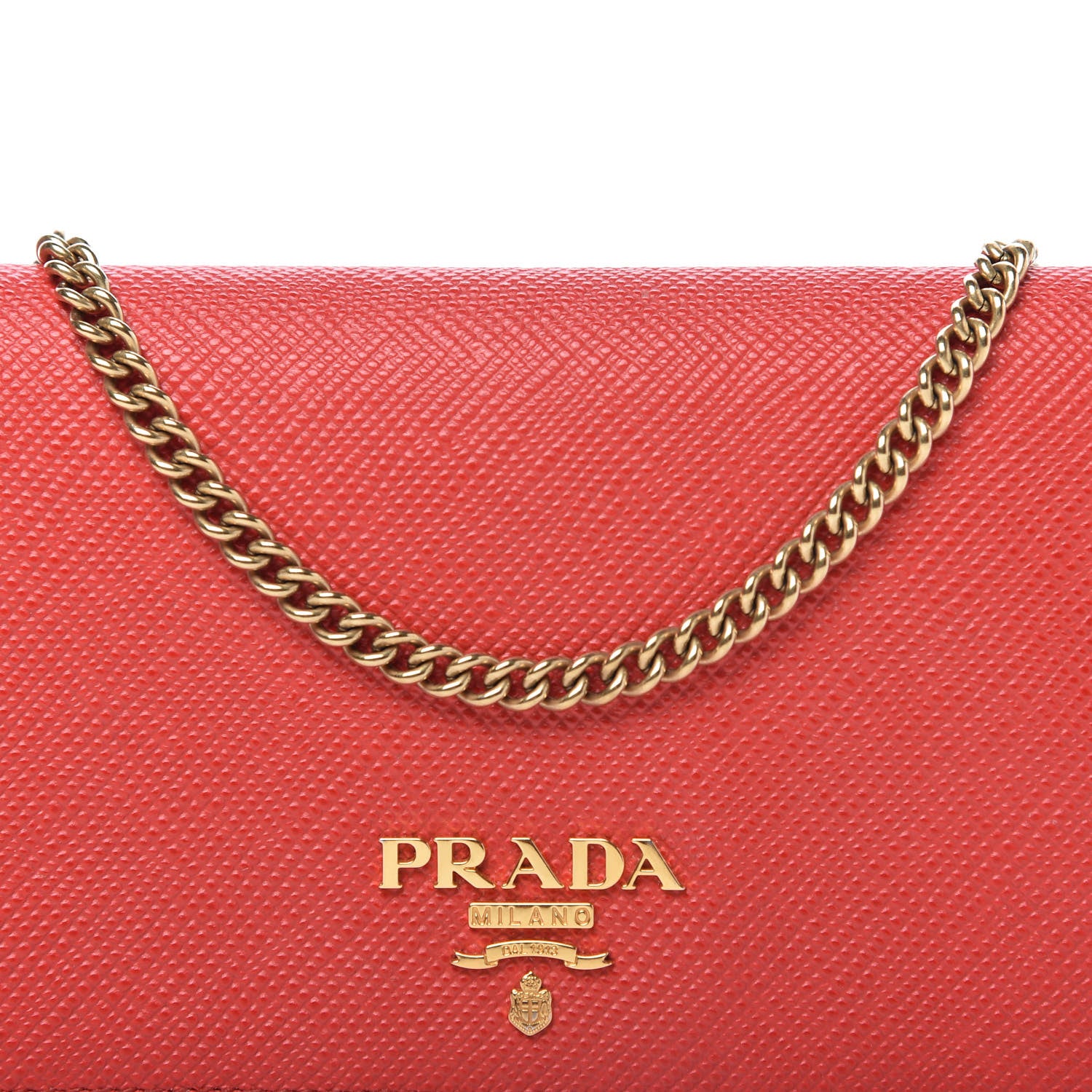 Prada Saffiano Cuir Chain Wallet Lacca 9 of 15