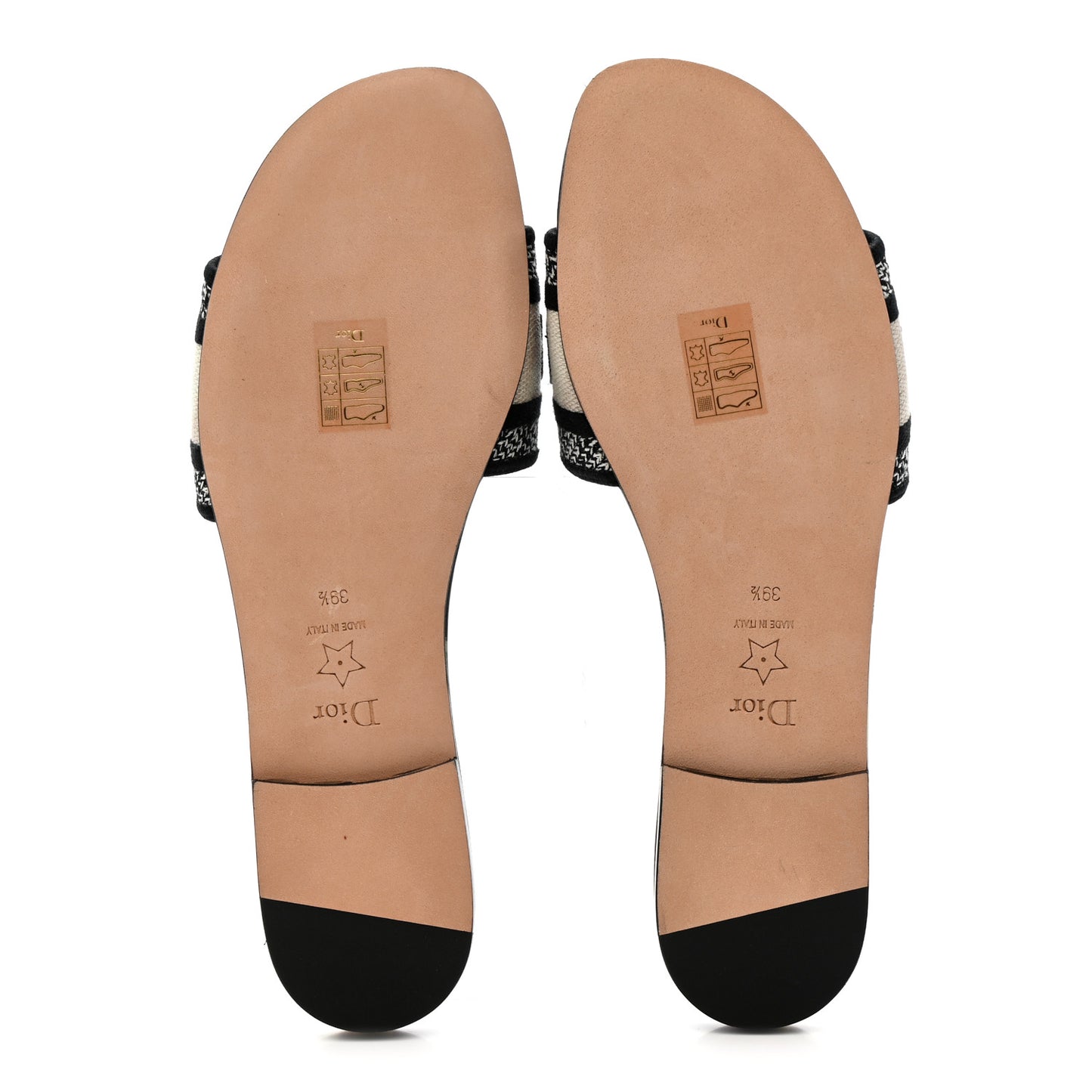 Canvas Pivoine Embroidered Dway Flat Slide Sandals 39.5 Off White Violet