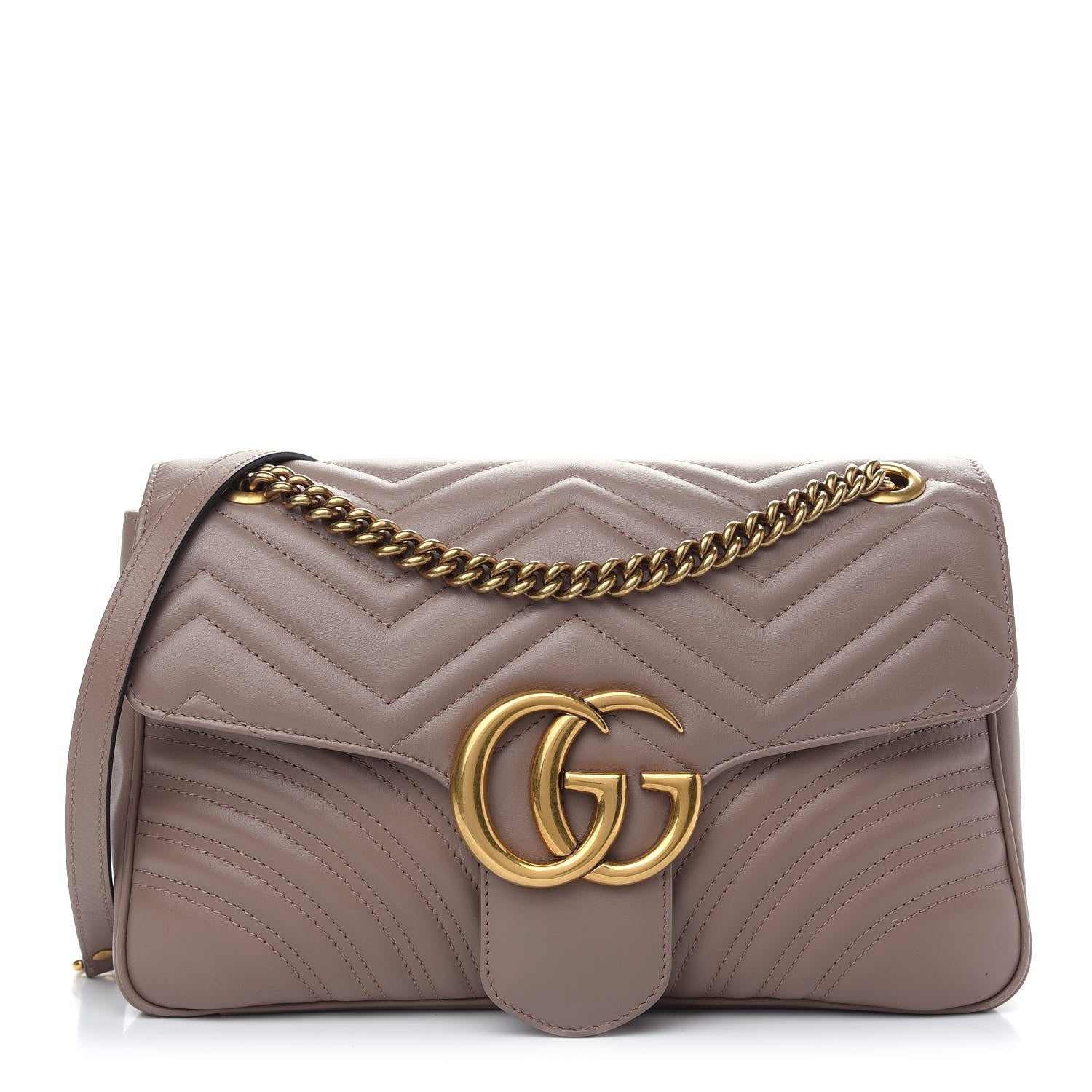 Gucci Calfskin Matelasse Medium GG Marmont Shoulder Bag Porcelain Rose 1 of 10
