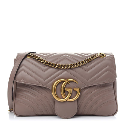 Gucci Calfskin Matelasse Medium GG Marmont Shoulder Bag Porcelain Rose 1 of 10