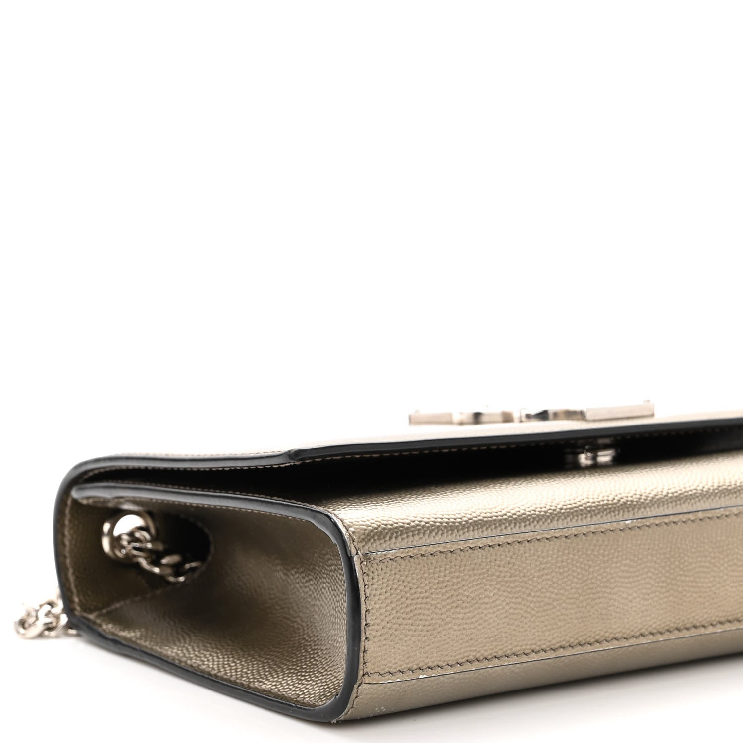 Saint Laurent Grain De Poudre Small Monogram Kate Satchel Gold 8 of 10