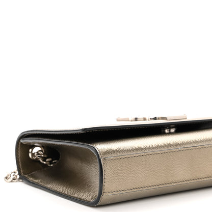 Saint Laurent Grain De Poudre Small Monogram Kate Satchel Gold 8 of 10