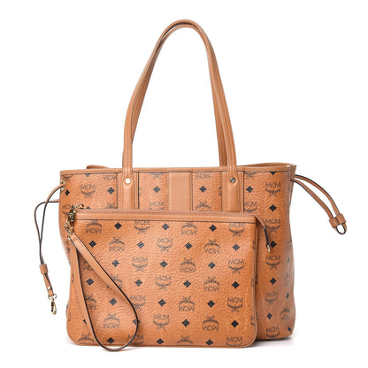 MCM Visetos Medium Liz Reversible Shopper Tote Cognac 5 of 11