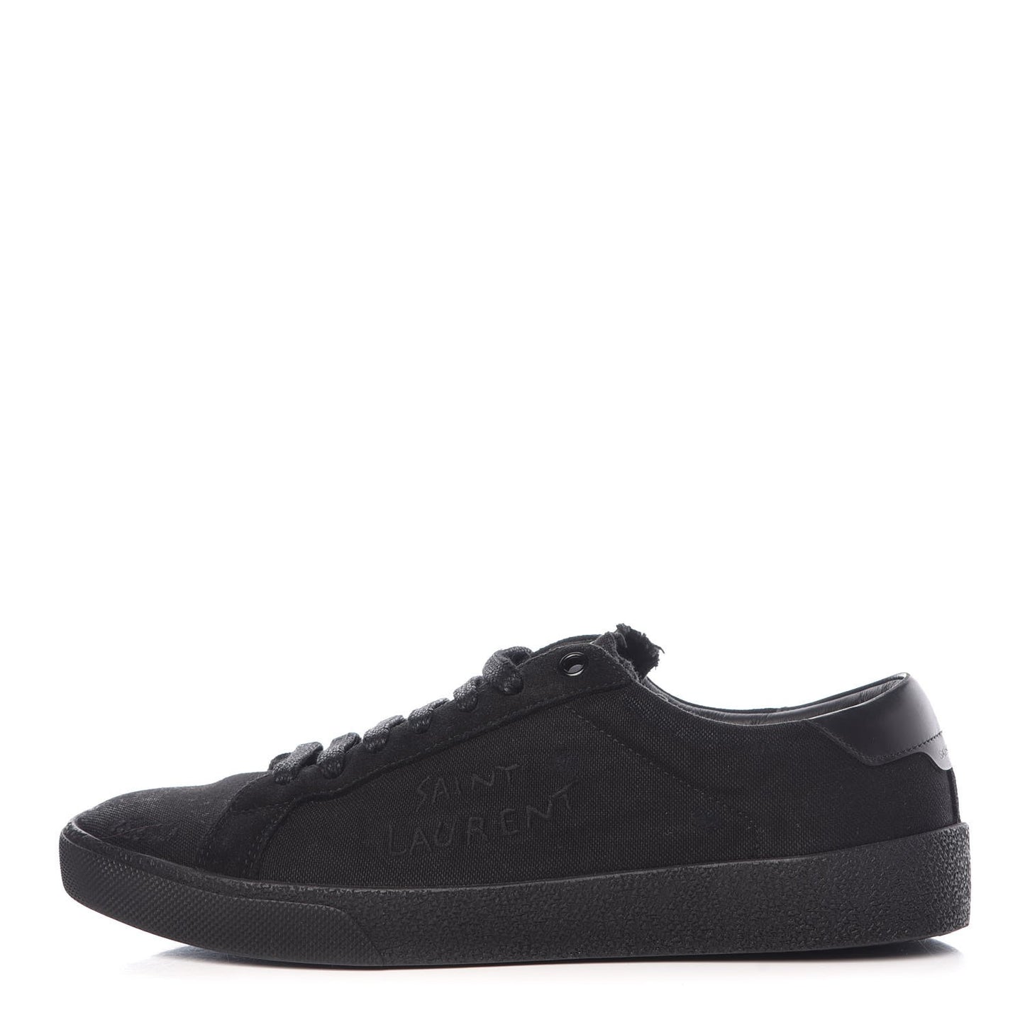 Distressed Canvas Men's Court Classic Sneakers 40 Black