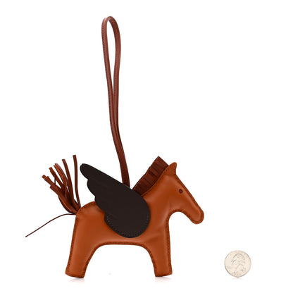 Hermes Milo Lambskin Grigri Rodeo Pegase Horse Bag Charm MM Pain D'epice Sienne Moka 2 of 5