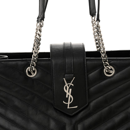 Saint Laurent Calfskin Y Quilted Monogram Large Loulou Shopper Black 8 of 13