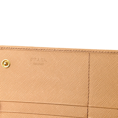 Prada Saffiano Metal Continental Flap Wallet Noisette 8 of 10