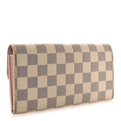 Louis Vuitton Damier Azur Emilie Wallet Rose Ballerine 3 of 12