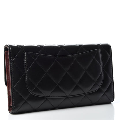 Chanel Lambskin Quilted Large Flap Wallet Black 3 of 8