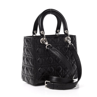 Christian Dior Lambskin Cannage Medium Lady Dior Black 3 of 11