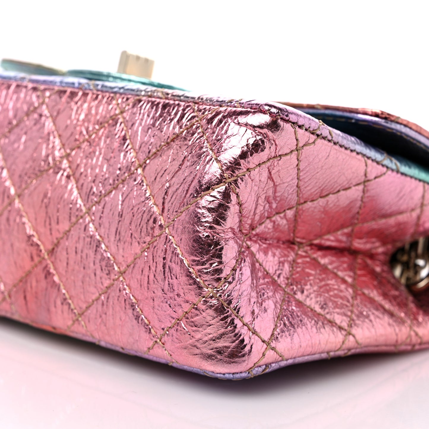 Metallic Goatskin Quilted Mini 2.55 Reissue Flap Multicolor