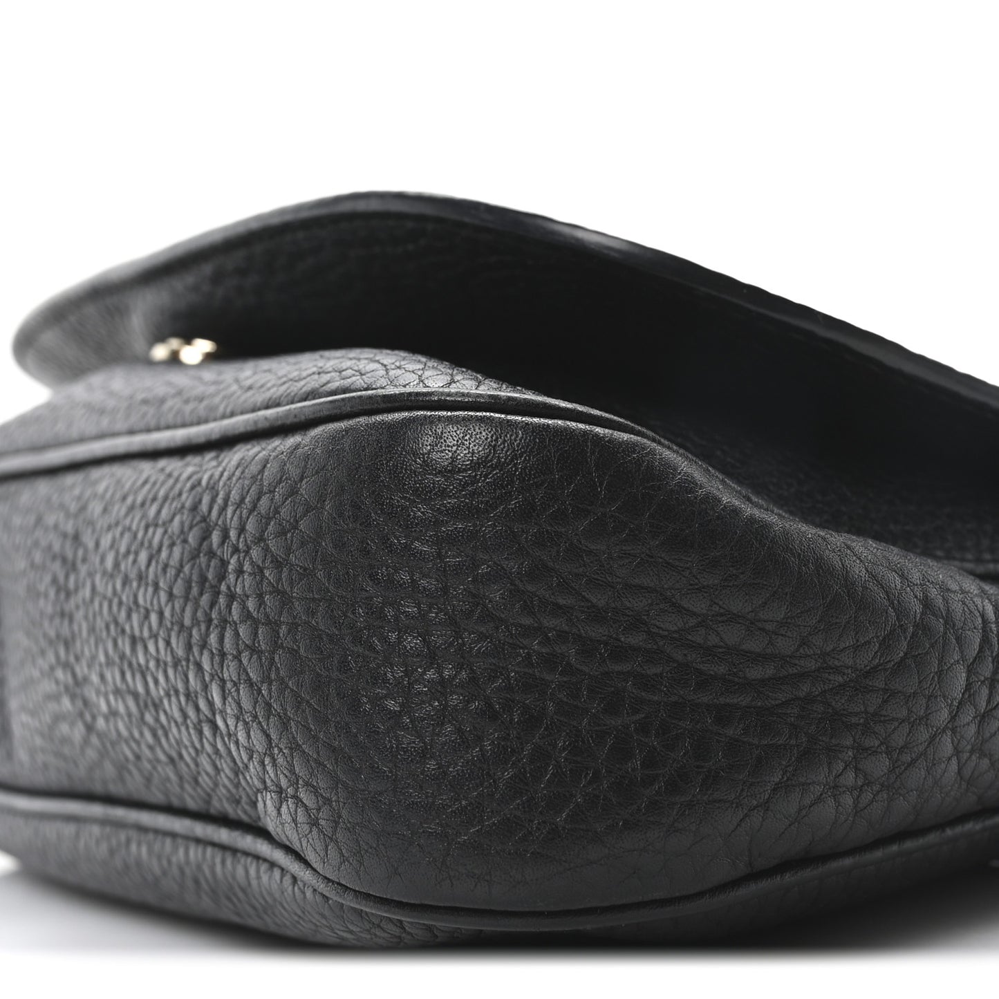 Pebbled Calfskin Medium Soho Flap Crossbody Black
