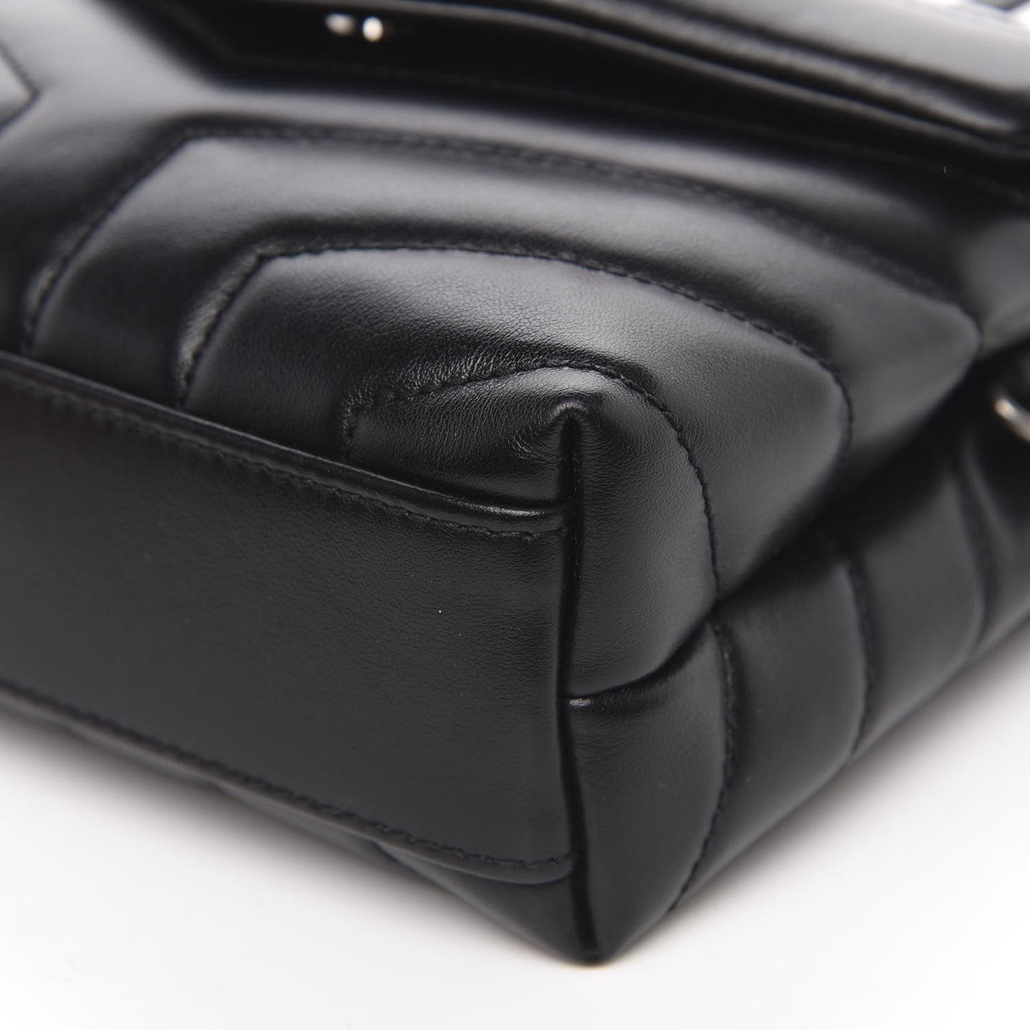 Calfskin Y Quilted Monogram Toy Loulou Crossbody Bag Black