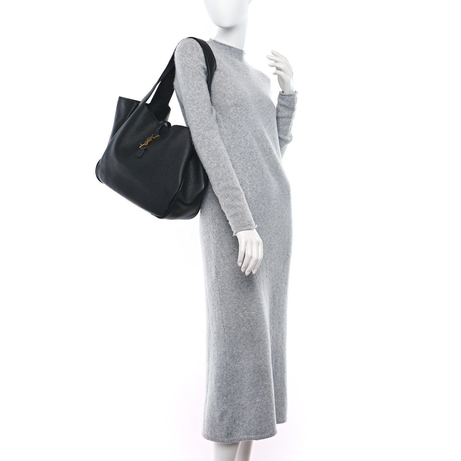 Saint Laurent Grained Deerskin Bea Tote Black 2 of 9